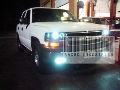 02 Chevy Tahoe Halo Projector Headlights Black - Front View.jpg