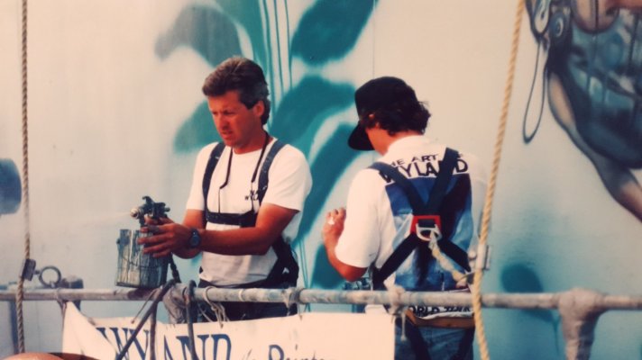 Painting with Wyland 60 feet up.jpg