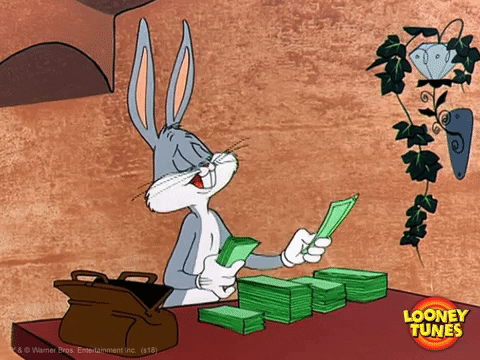 Bugs Bunny Money GIF by Looney Tunes (GIF Image)